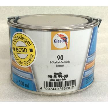 Glasurit 90 M 99 00 Wassermischlack Metallic Silber Super Fein 0 5 Liter