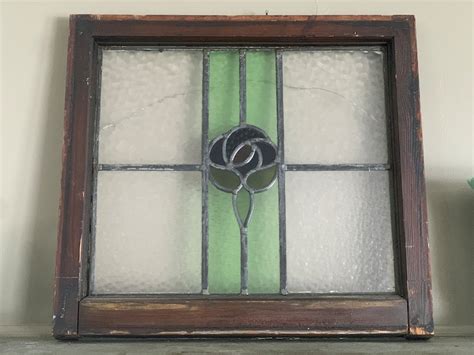 Antique Salvaged Stained Glass Leaded Glass Windows Set 2 1800s Etsy