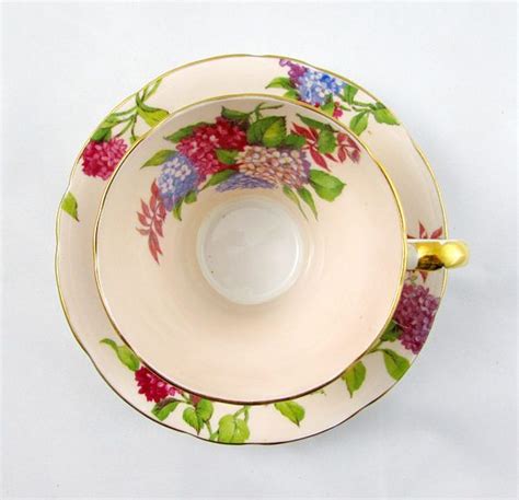 Aynsley Tea Cup And Saucer With Hydrangea Flowers Corset Etsy Canada