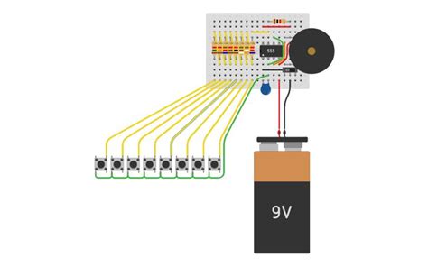 circuit design tiny piano mini breadboard tinkercad circuit
