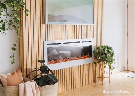 Modern White Electric Fireplace with Realistic Flames