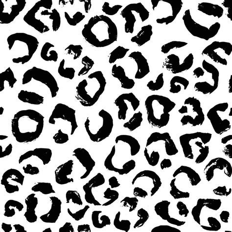 Vector illustration Leopard print seamless pattern. Black and white ...