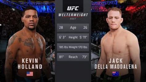 Fight Night Levin Holland Vs Jack Della Maddalena EA Sports UFC 4