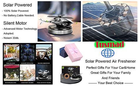 Tusmad Car Air Freshener Helicopter Solar Energy Rotating Aromatherapy