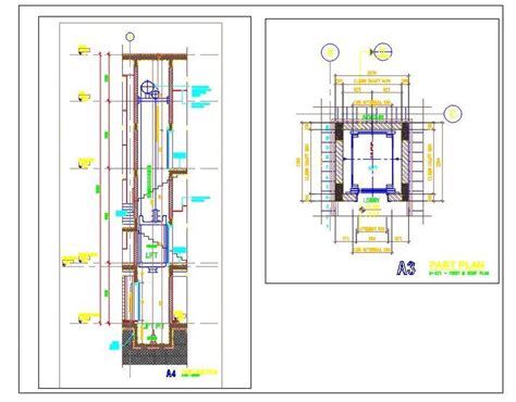 Typical Lift Elevation Plan And Section Dwg Detail Plan N Design