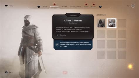 How To Unlock Altair Costume In Assassins Creed Mirage Youtube