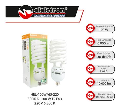 Foco De Espiral Tecnolite Hel 100w 65 220 100w E40 6500k En Venta En