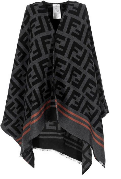 Fendi Fringed Logo Jacquard Cashmere Scarf Brown Artofit