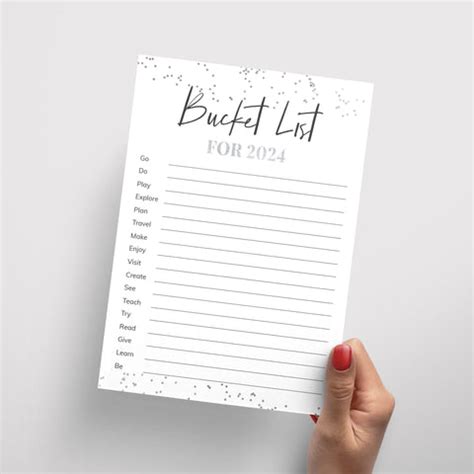 New Year Bucket List Printable | Instant Download – LittleSizzle