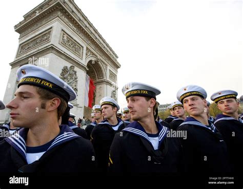 German Navy Sailors Are Seen Near The Arc De Triomphe During Armistice