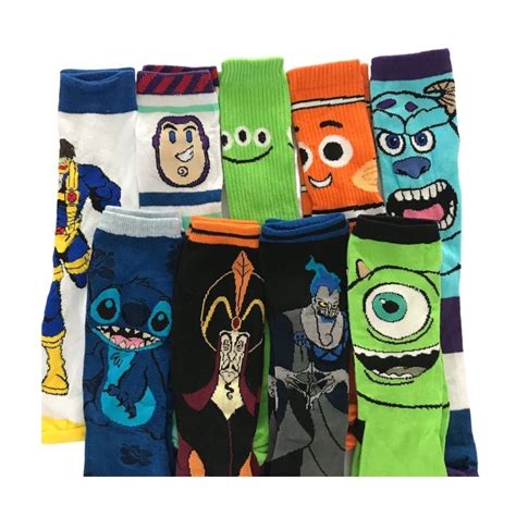 Meias Cano Alto Personagens - Meias Estampadas Cano Alto Unissex Desenho Animado Personagens ...