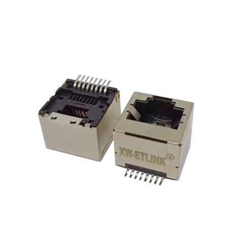 Smt Pcb Jack 180degree Rj45 Connector Pcb Jackth Type 8p8c Tab Up Shielded Or Thru Hole Smt