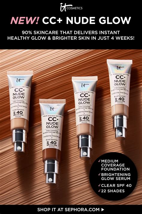 Cc Nude Glow Lightweight Foundation Glow Serum With Spf And Niacinamide It Cosmetics