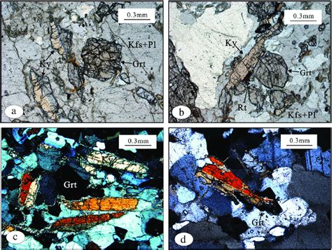 Microphotographs showing textures and mineral assemblages of felsic HP ...