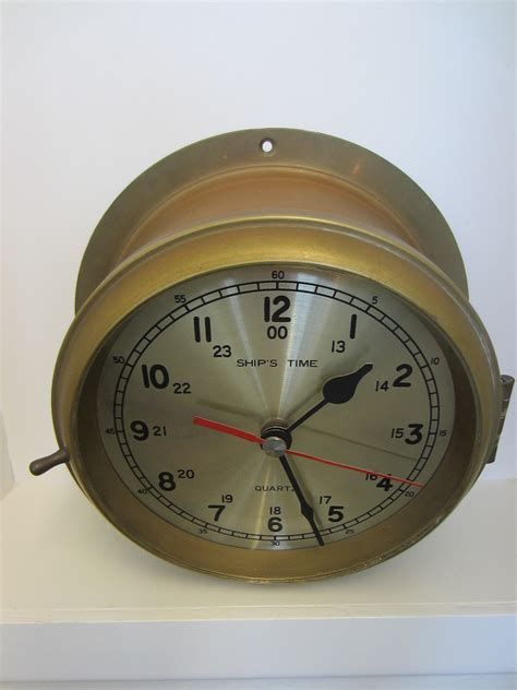 Ships Time Brass Porthole Quartz Nautical Vintage Clock For Sale Classifieds