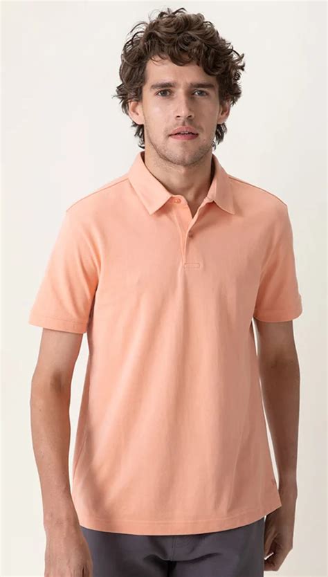 Men 2 Button Polo T Shirt Online Coral Pink Damensch