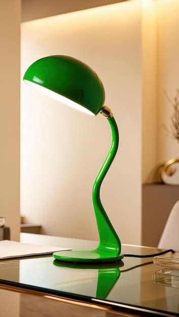 Premium Photo | Vibrant modern green desk lamp rendered in stunning 4K ...