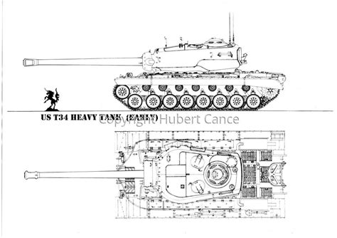 Us T34 Heavy Tank Early Original Art By Hubert Cance Tank Tank