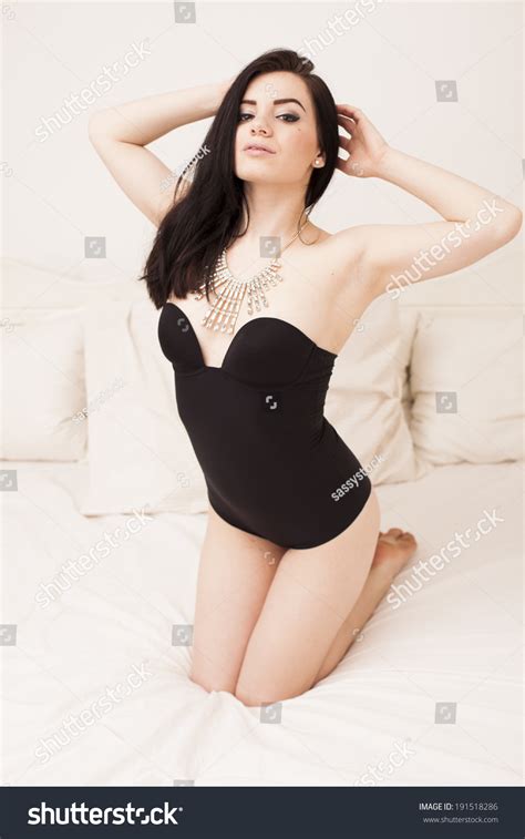 Sexy Brunette Lingerie Woman Wearing Black Stock Photo 191518286 Shutterstock