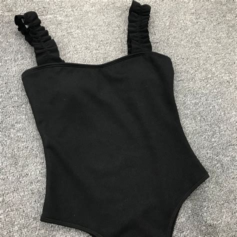 New Sexy Female Swimsuit Vintage One Piece Ruffled Push Up Solid Red Swimwear Women Bikini