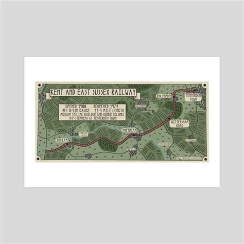 Kent and East Sussex Railway Illustrated Map, an art print by Harry Todhunter - INPRNT