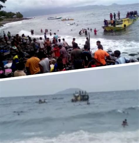 Perahu Motor Penumpang Tujuan Pantar Nyaris Tenggelam Setelah Dihantam