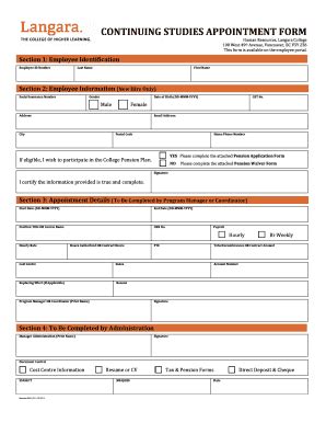 Fillable Online Fillable Online Cs Appointment Form Langara College