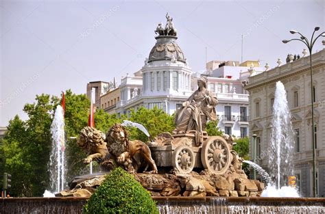 Cibeles Fountain On Plaza De Cibeles In Madrid Spain Stock Photo By