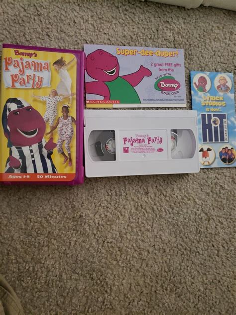 Barney Friends Pajama Party Vhs Video Tape Sing Along Songs Purple