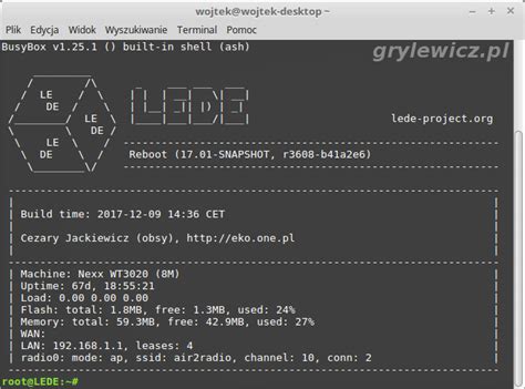 Router Nexx WT3020 - zmiana oprogramowania na LEDE » grylewicz.pl