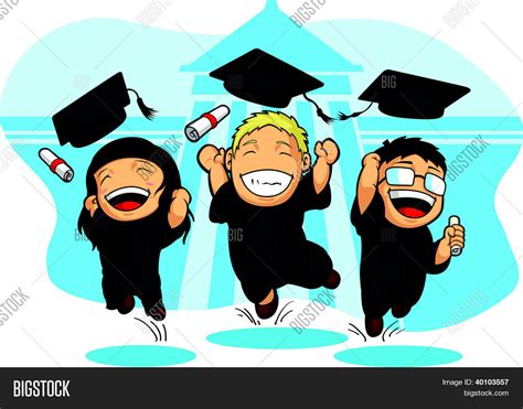 School-college Graduation Cartoon Vector & Photo | Bigstock