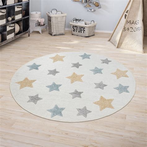 Children Kids Rug Round Play Mat Stars | Rug24