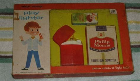 Vintage 1960s Mister Merrys Play Lighter And Cigarettes Complete Kids