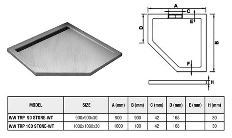 Душевой поддон из искусственного камня WeltWasser WW TRP 100 STONE-WT ...
