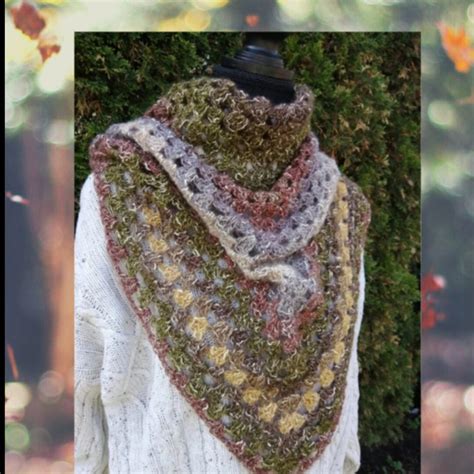 Triangle Scarf, Crochet Triangle Shawl, Triangle Scarf Crochet, Gift for Her, Neck Warmer, Earth ...