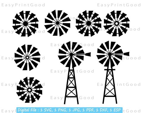 Windmill Svg Farm House Farm Windmill Svg Windmill Clipart Etsy