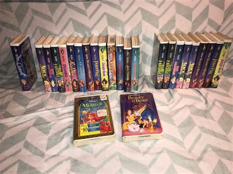 25 Disney Vhs Black Diamond Lot Sealed Beauty Beast Aladdin Lion King