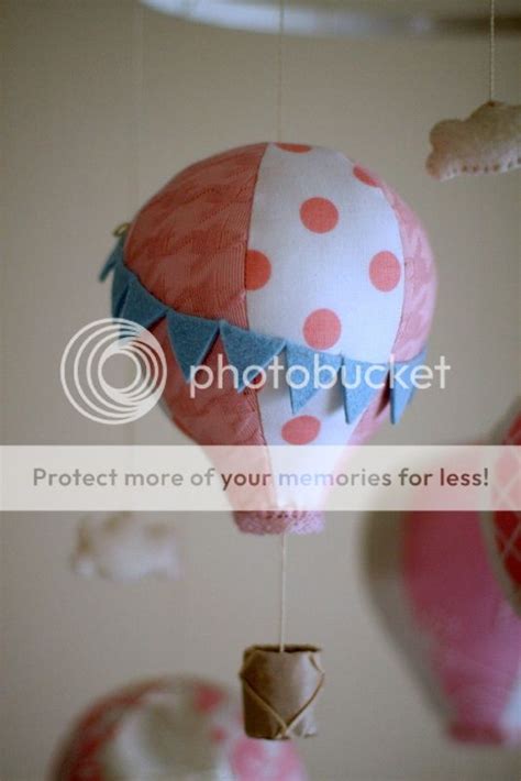 Rag A Muffin Pink And White Hot Air Balloon Mobile