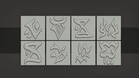 Artstation Stylized Alphas Of Runes And The Orc Language Brushes