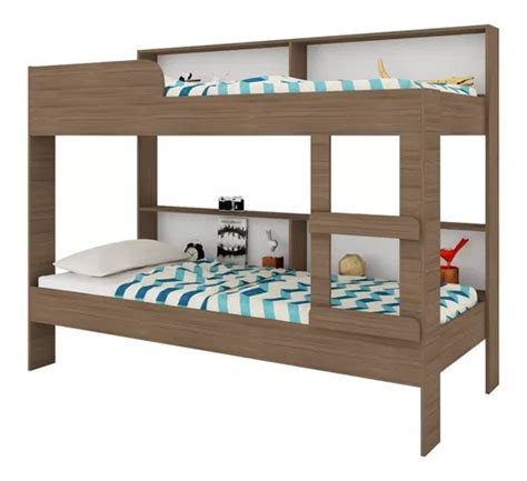 Cama cucheta Höga Miami Montana 1 plaza color marrón claro fabricada en