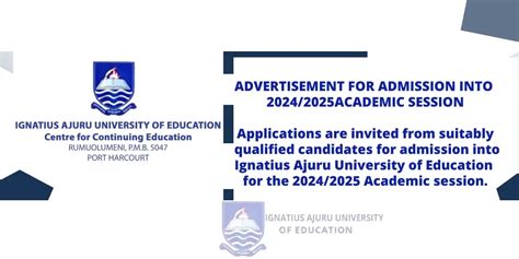 Advertisement For Admission Into 2024 2025 Academic Session Ignatius