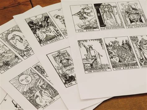 Black and White Printable Tarot Deck. 78 Card Full Set. PDF to Download ...