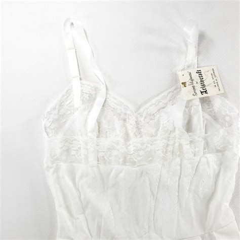 Vintage Intimates Sleepwear Vintage Slip White S S Lingerie Chemise Lace Intimate Soft