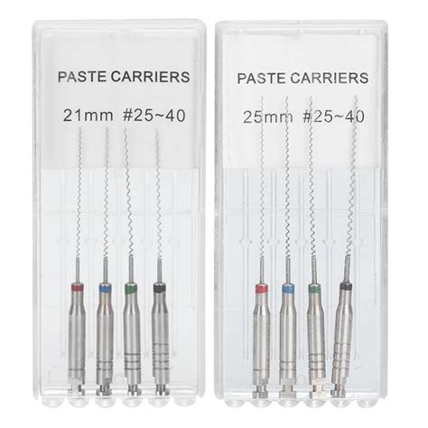 4Pcs Set Mixed Dental Rotary Paste Carriers 21 25mm 25 40 Endodontics