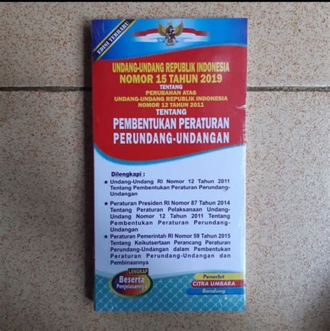 Jual Buku Undang Undang RI No 15 Tahun 2019 Tentang Pembentukan