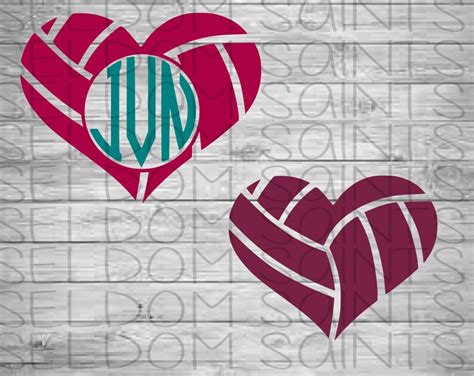 Volleyball Heart Svg Volleyball Svg Sports Svg Cricut Etsy