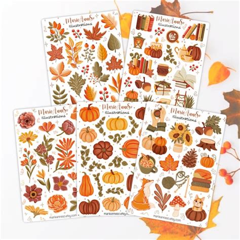 Autumn Planner Stickers Etsy