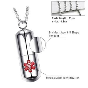 Oidea Collier Pour Homme En Acier Inoxydable Avec Capsule