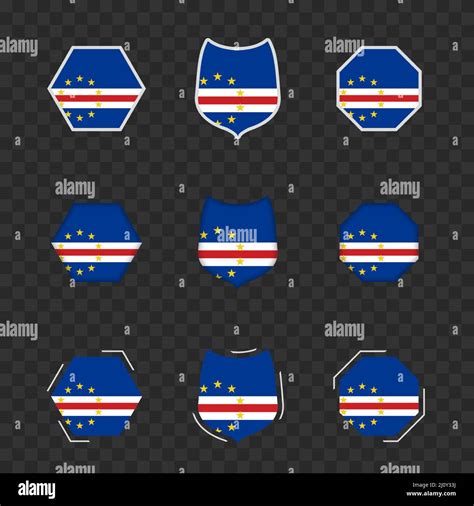 National Symbols Of Cape Verde On A Dark Transparent Background Vector