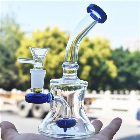 6 Inch Colorful Glass Mouthpiece Hookah With Diffused Perc Hand Smoking Pipe Company Dab Rig